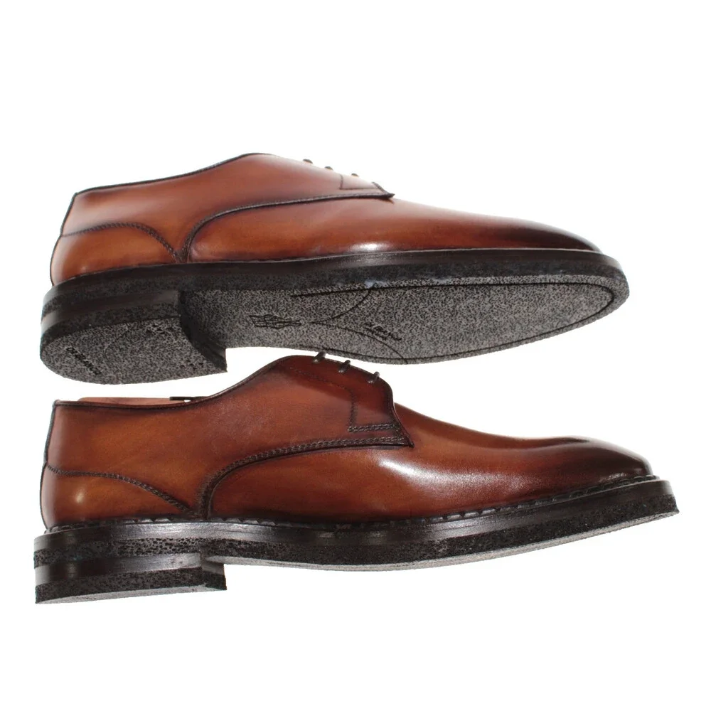 Di Bianco NWB Derby Dress Shoes Size 9 US in Brown Leather Made in Italy
